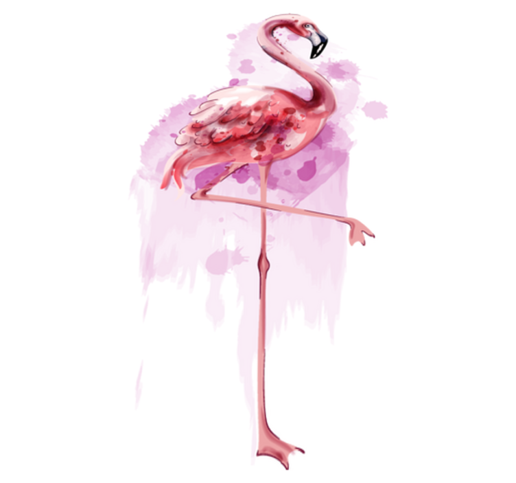 Animal vinyl rug elegant flamingo silhouette - TenStickers