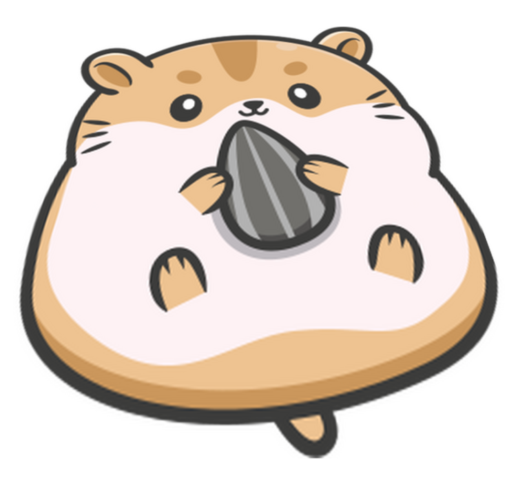 Cute hamster graphic animal vinyl rug - TenStickers