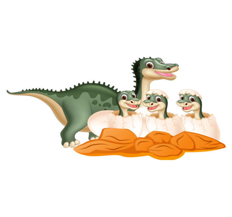 Animal vinyl rug cute dinosaur family - TenStickers