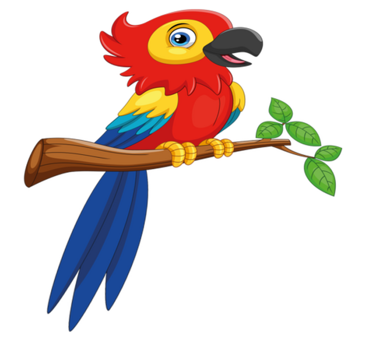 Animal vinyl rug colorful parrot design - TenStickers