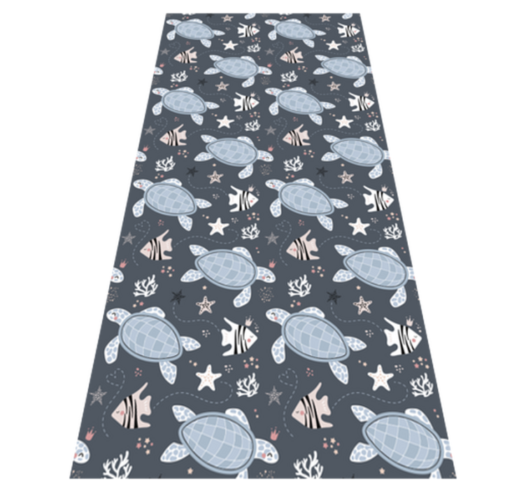 Animal vinyl rug turtles and fish under sea - TenStickers