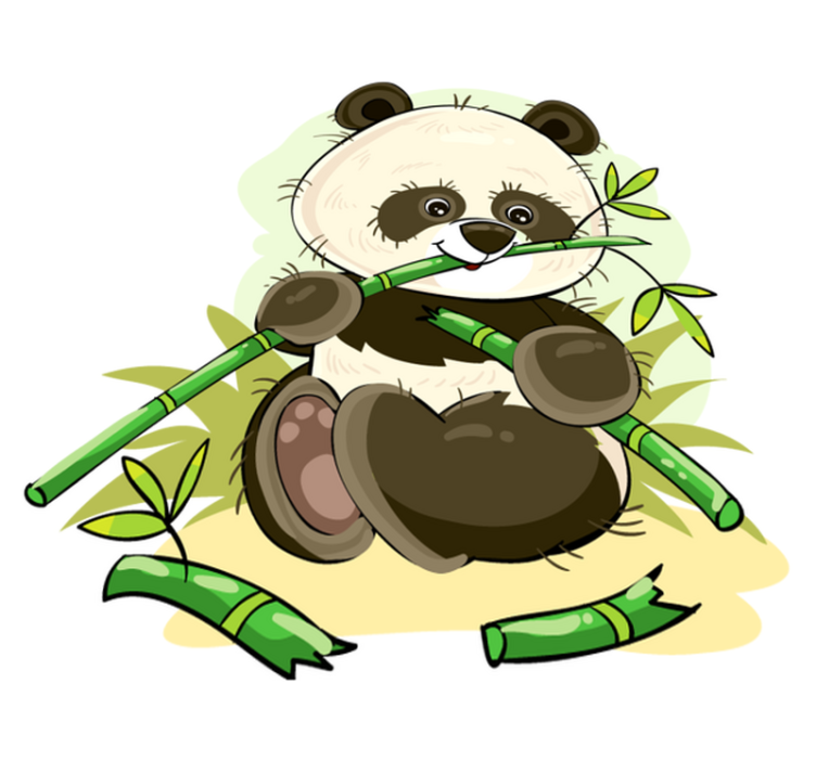 Cute panda emblem animal vinyl rug - TenStickers