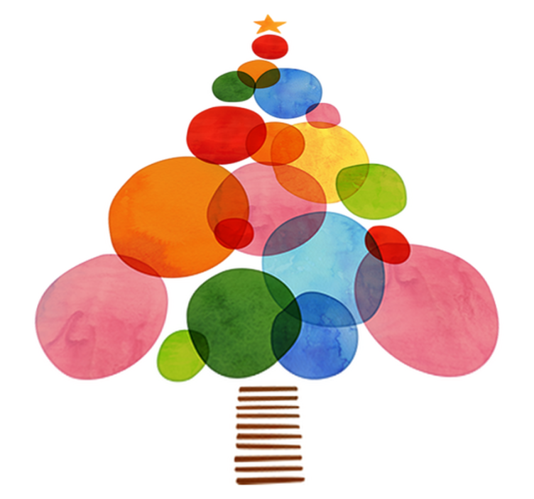 Christmas vinyl rug in colorful watercolor design - TenStickers