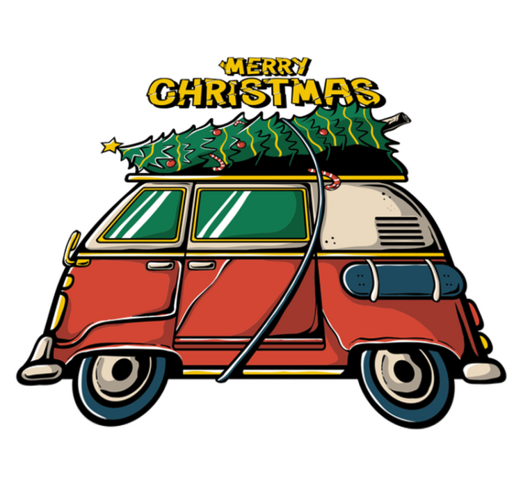 Christmas vinyl rug santa's sleigh - TenStickers