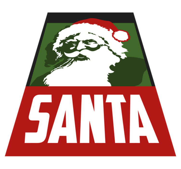 Christmas vinyl rug realistic santa claus - TenStickers