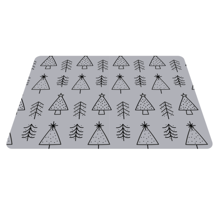 Christmas vinyl rug with patterned christmas trees - TenStickers