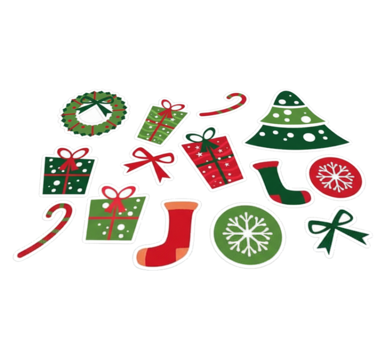 Christmas vinyl rug with timeless holiday motifs - TenStickers
