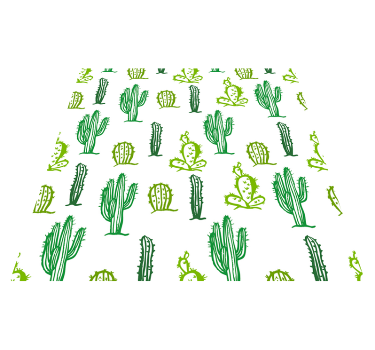 Floral vinyl rug in green cactus design - TenStickers