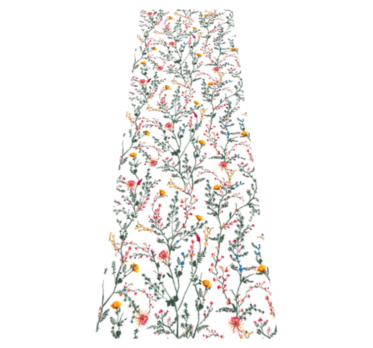 Floral vinyl rug in a sleek minimal garden - TenStickers