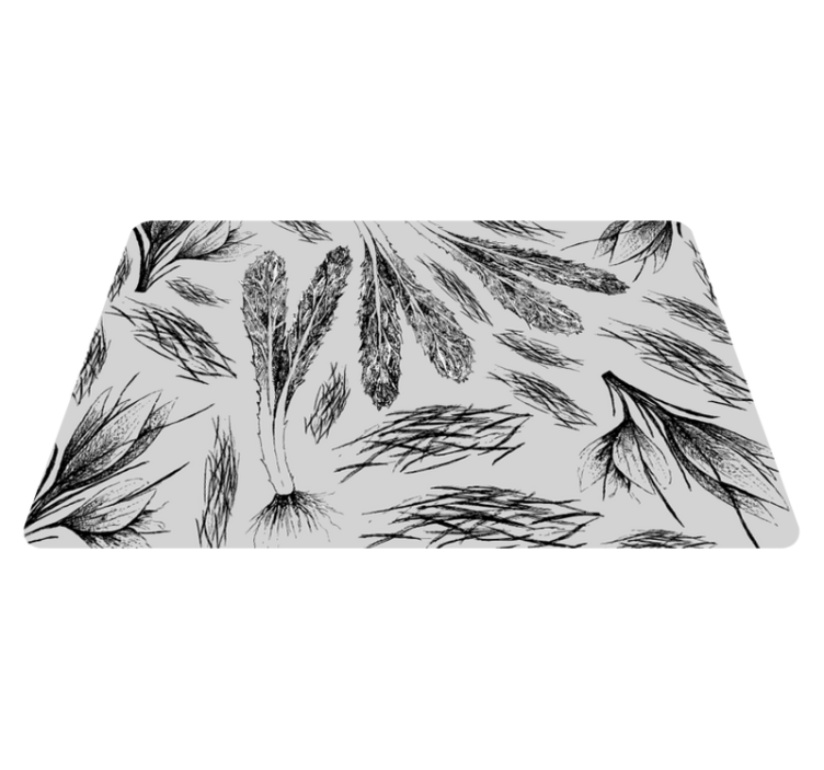 Floral vinyl rug in dried grey pattern - TenStickers