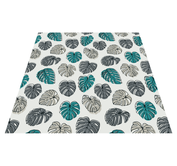 Floral vinyl rug with abstract tropical leaves - TenStickers