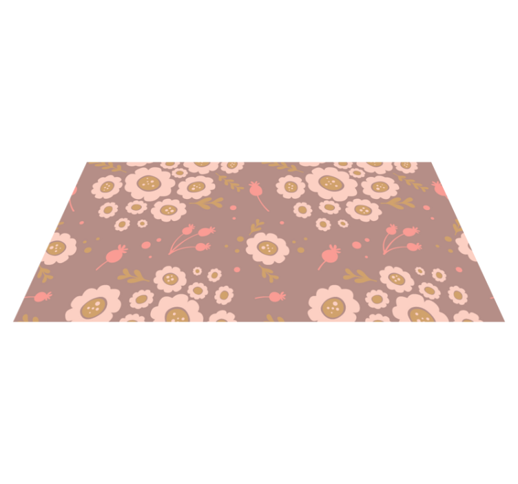 Floral vinyl rug with pastel colored design - TenStickers