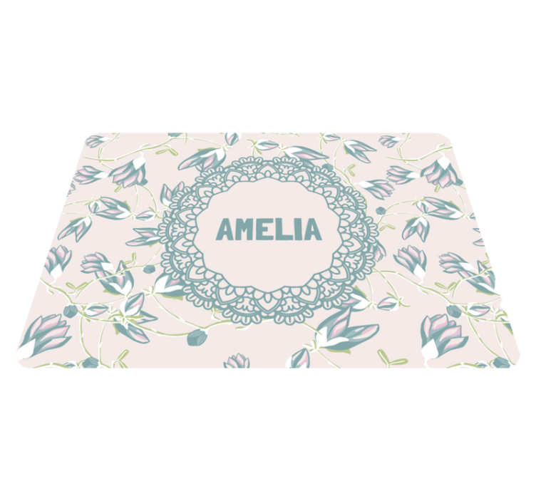 Floral vinyl rug with greenery and blooms - TenStickers