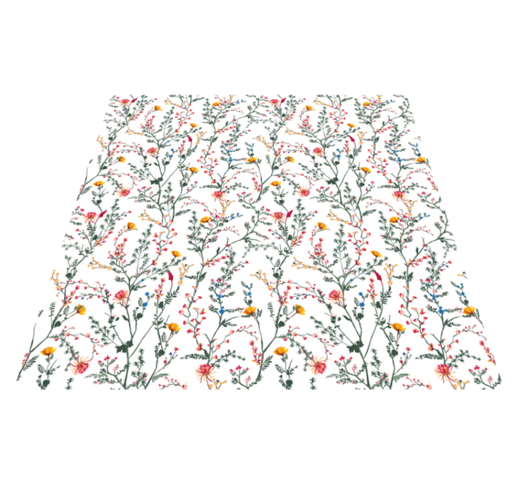 Thin minimalistic garden flowers floral vinyl rug - TenStickers