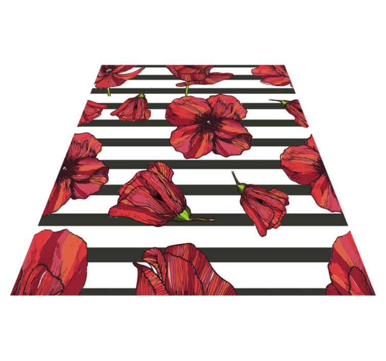 Floral vinyl rug with polish poppy plants design - TenStickers