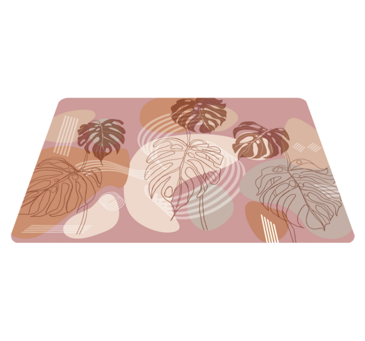 Floral vinyl rug with continuous leaf design - TenStickers