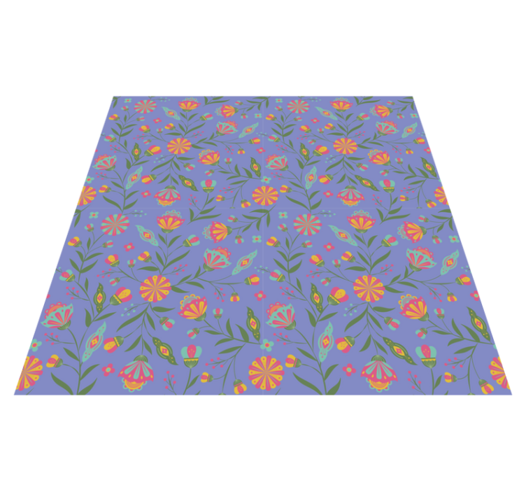 Floral vinyl rug with adorable kids' design - TenStickers