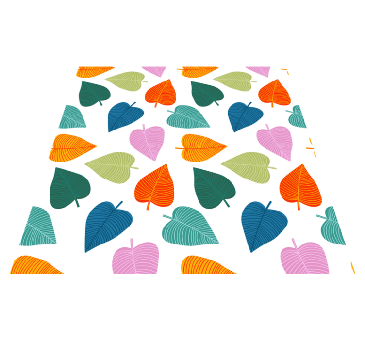 Floral vinyl rug with vibrant colorful leaves - TenStickers