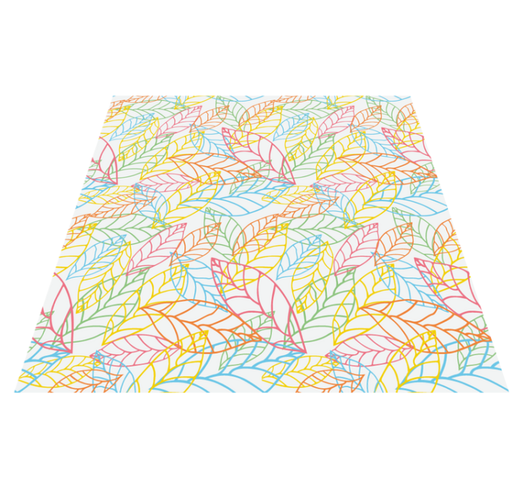 Floral vinyl rug with neon leaves design - TenStickers