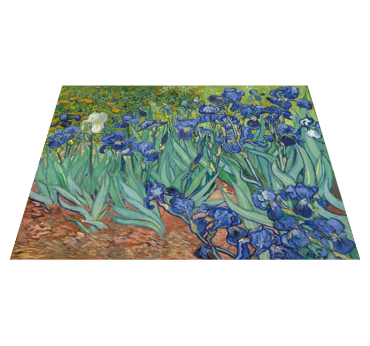 Floral vinyl rug inspired by van gogh flowers - TenStickers