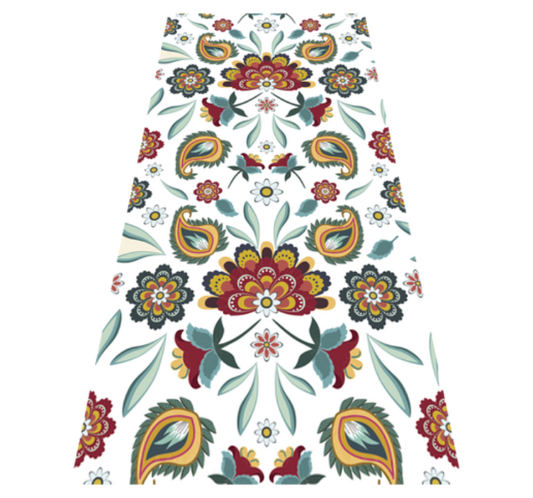 Ethnic floral style floral vinyl rug - TenStickers