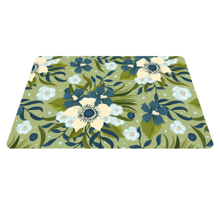 Floral vinyl rug in vibrant summer colors - TenStickers