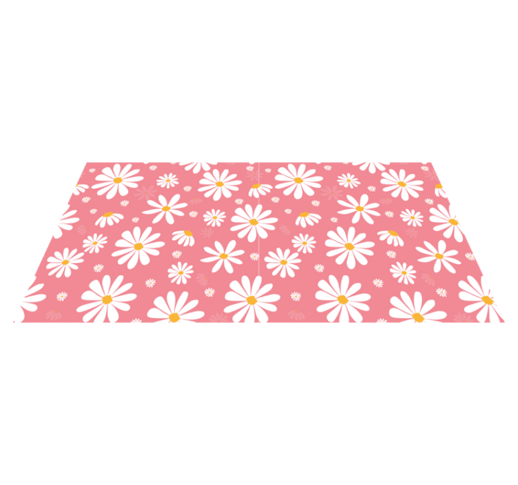 Vintage daisy flowers floral vinyl rug - TenStickers
