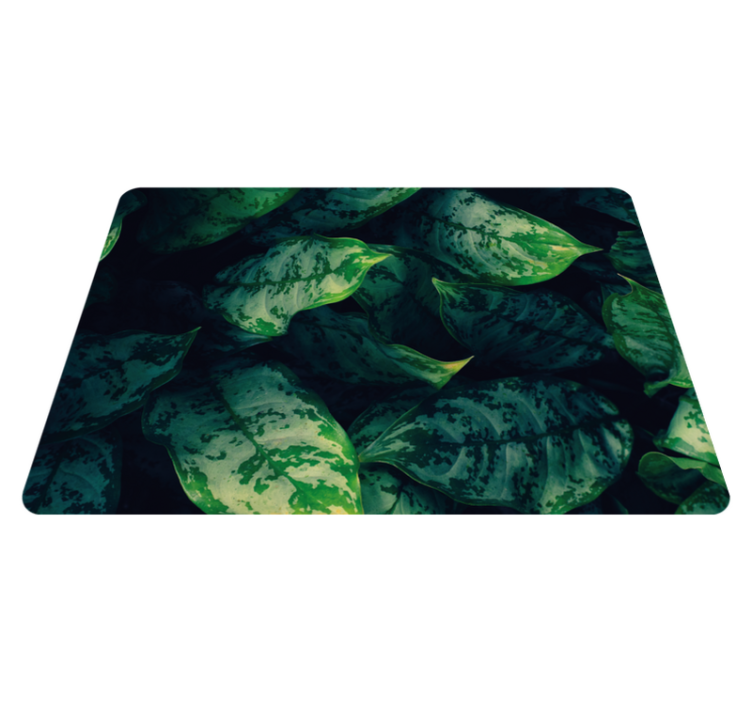 Floral vinyl rug with maranta leaves design - TenStickers