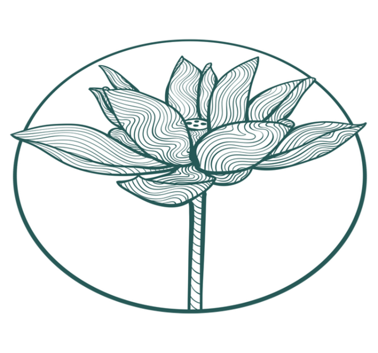 Floral vinyl rug with lotus flower blossom design - TenStickers