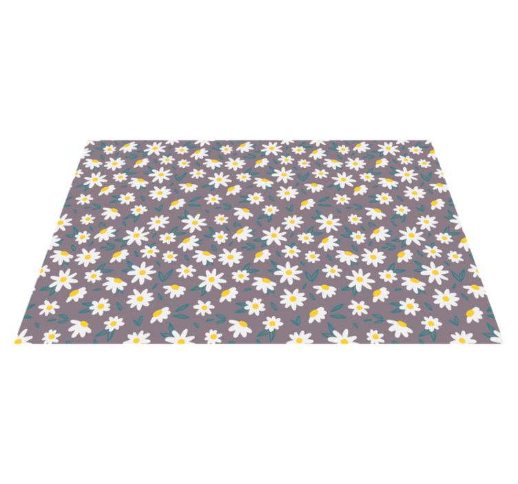 Floral vinyl rug with cute tiny daisy pattern - TenStickers