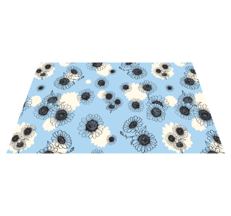 Floral vinyl rug with seamless modern daisies pattern - TenStickers