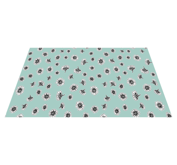 Floral vinyl rug with cute white chamomile pattern - TenStickers