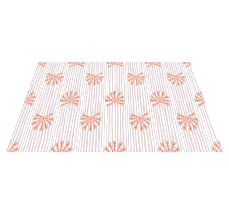 Floral vinyl rug with geometric pastel pink flower - TenStickers