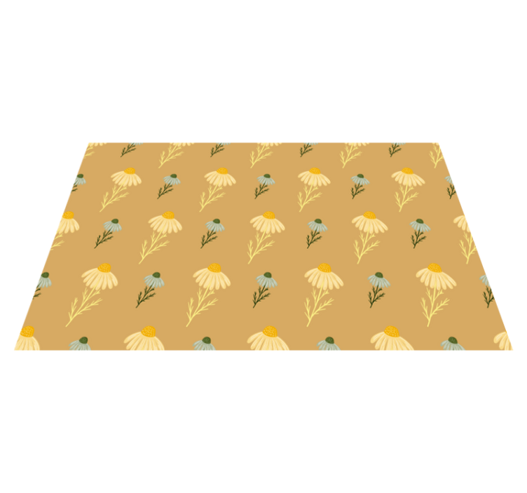 Floral vinyl rug with natural chamomile flowers pattern - TenStickers