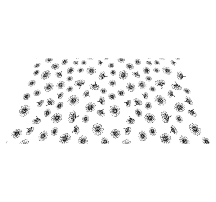 Floral vinyl rug with outlined daisy flowers - TenStickers