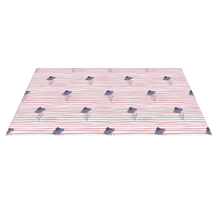 Floral vinyl rug with purple daisy pattern - TenStickers