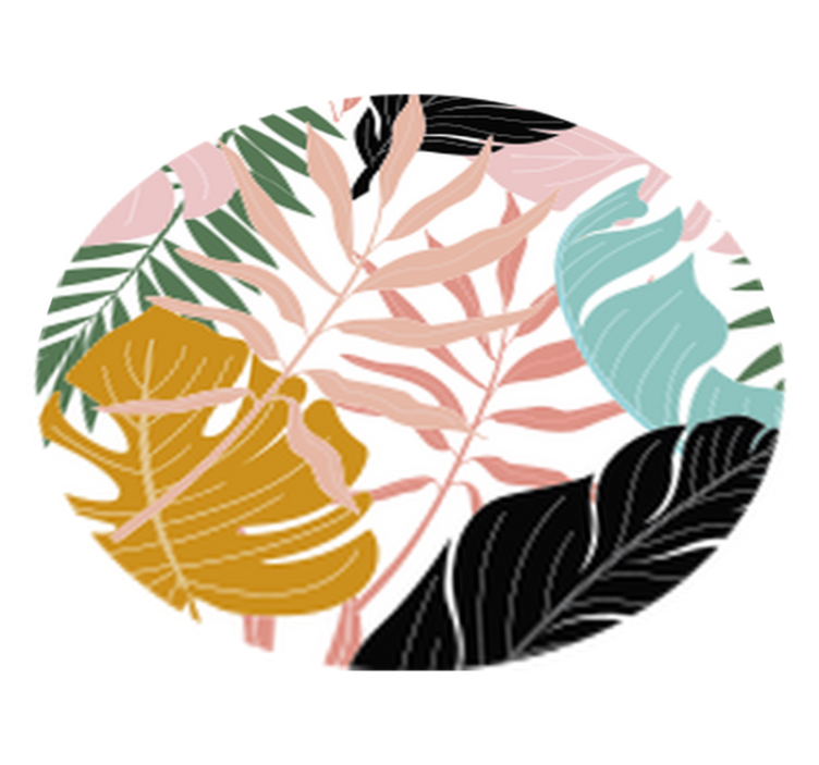 Floral vinyl rug with vibrant abstract flowers - TenStickers