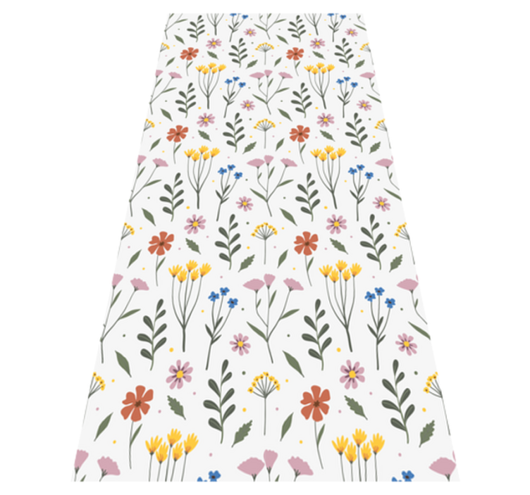 Floral vinyl rug with multicolored garden flowers - TenStickers