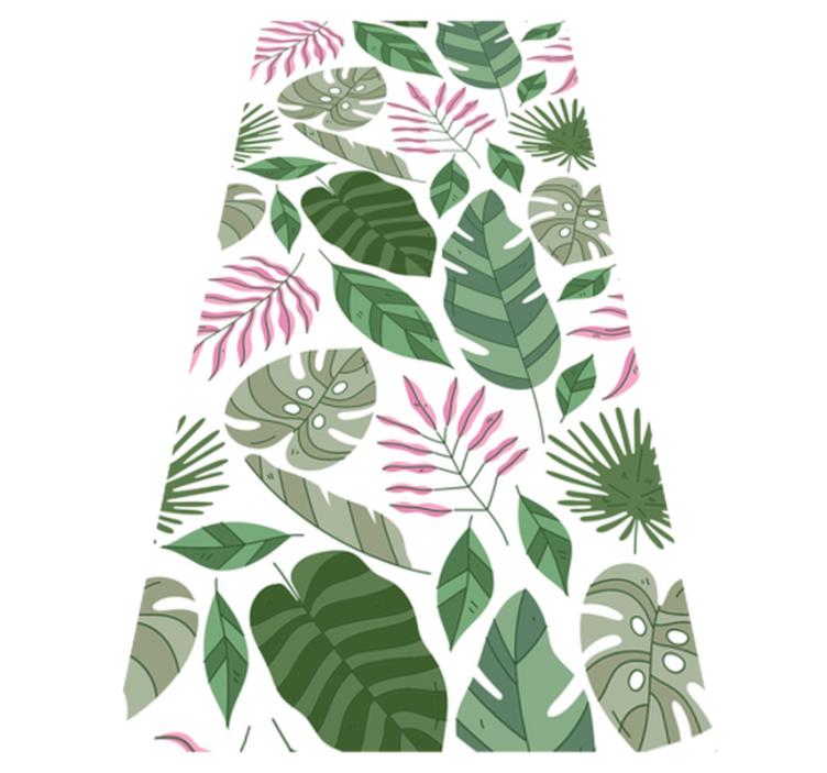 Floral vinyl rug tropical minimalist garden plants - TenStickers