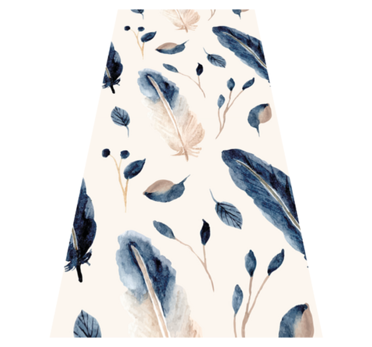 Flying leaves and feathers floral vinyl rug - TenStickers