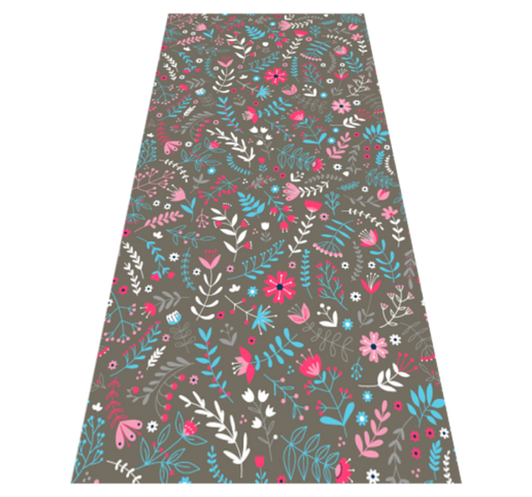 Colorful ditsy floral print floral vinyl rug - TenStickers