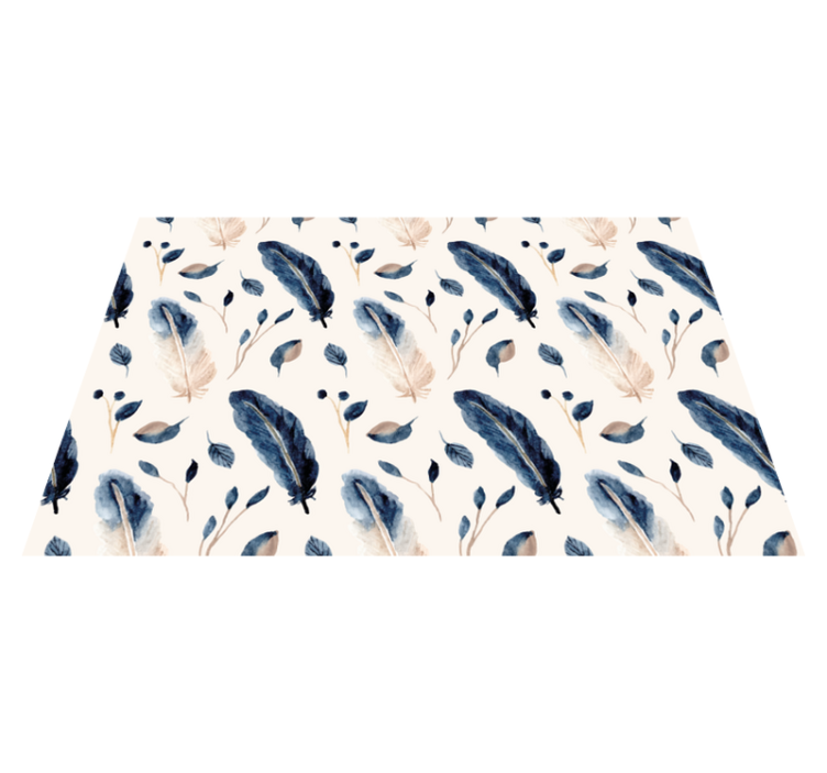 Flying leaves and feathers floral vinyl rug - TenStickers