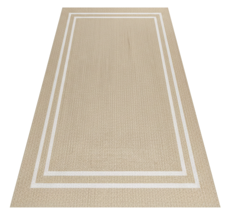 Minimal vinyl rug in natural woven tan texture - TenStickers