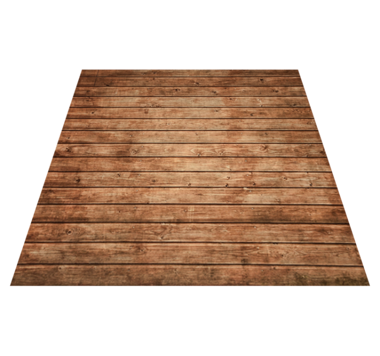 Dining room vinyl rug in dark wood planks - TenStickers