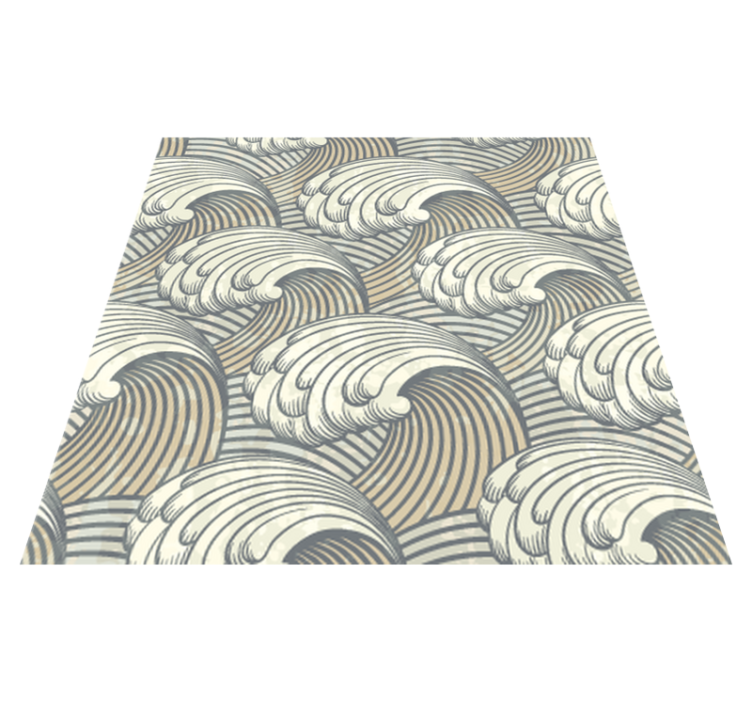 Vintage waves dining room vinyl rug - TenStickers