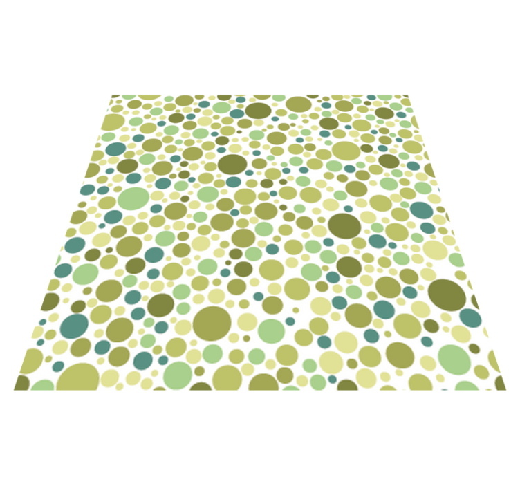 Dining room vinyl rug with green polka dots - TenStickers