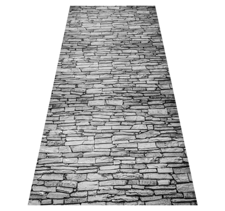 Dining room vinyl rug with structured blocks - TenStickers