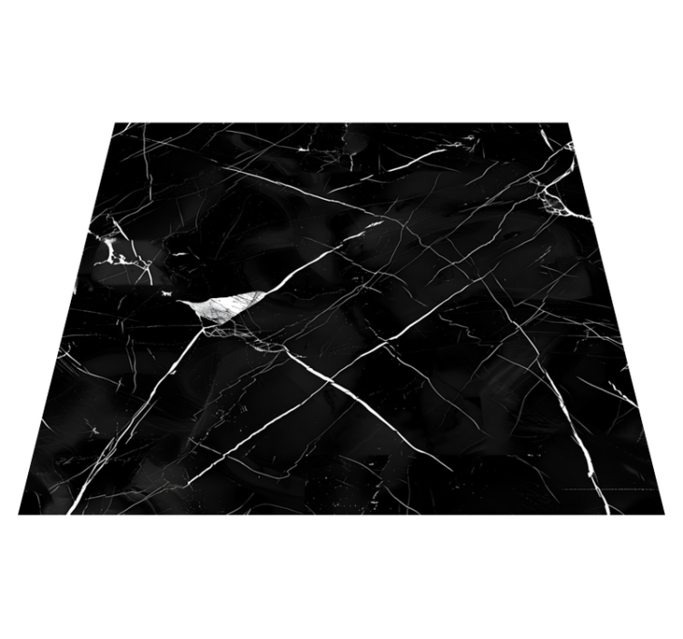 Dining room vinyl rug with black marble design - TenStickers
