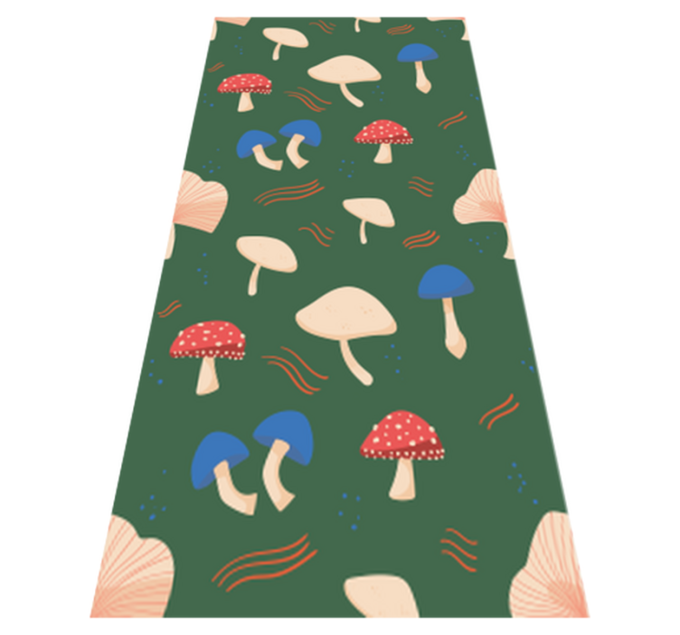 Floral vinyl rug with red and white mushrooms - TenStickers