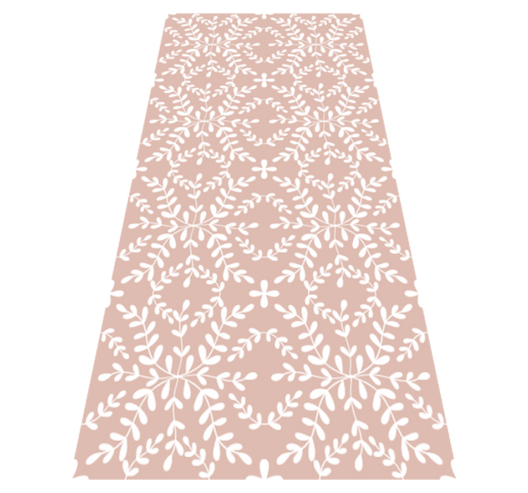 Floral vinyl rug with vintage leaf pattern - TenStickers